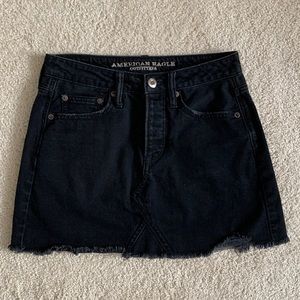 american eagle outfitters - black denim mini skirt
